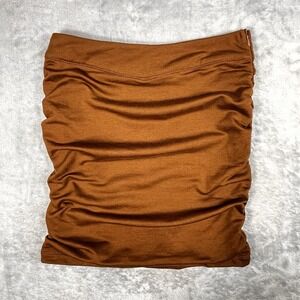 Princess Polly Brown Ruched Tube Top Strapless Crop Top Size 2 Boho Festival